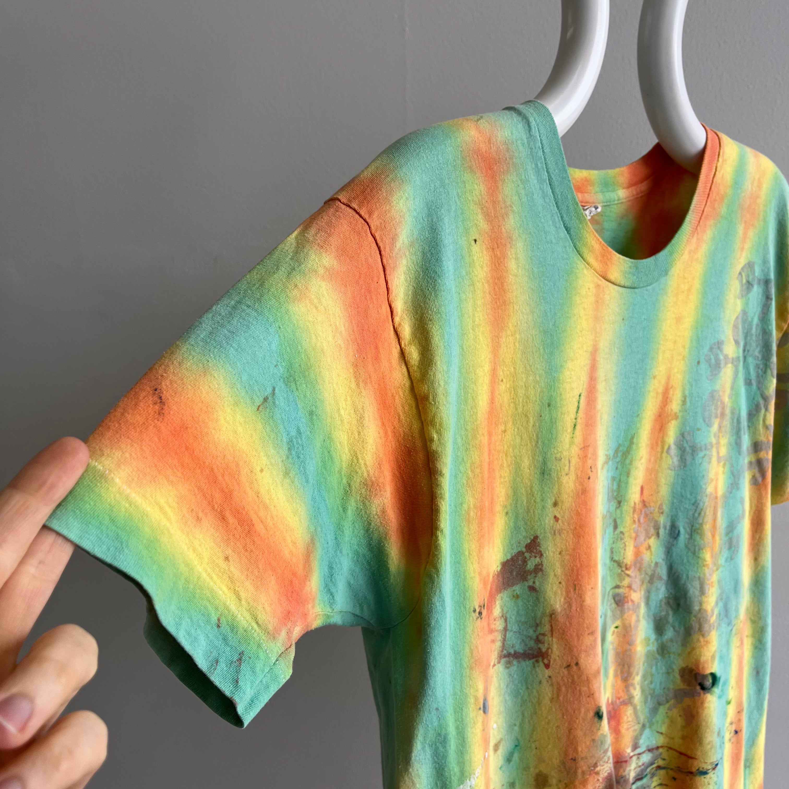 1980s Grateful Dead Super Paint Stained Tie Dye T-Shirt on a FOTL Single Stitch