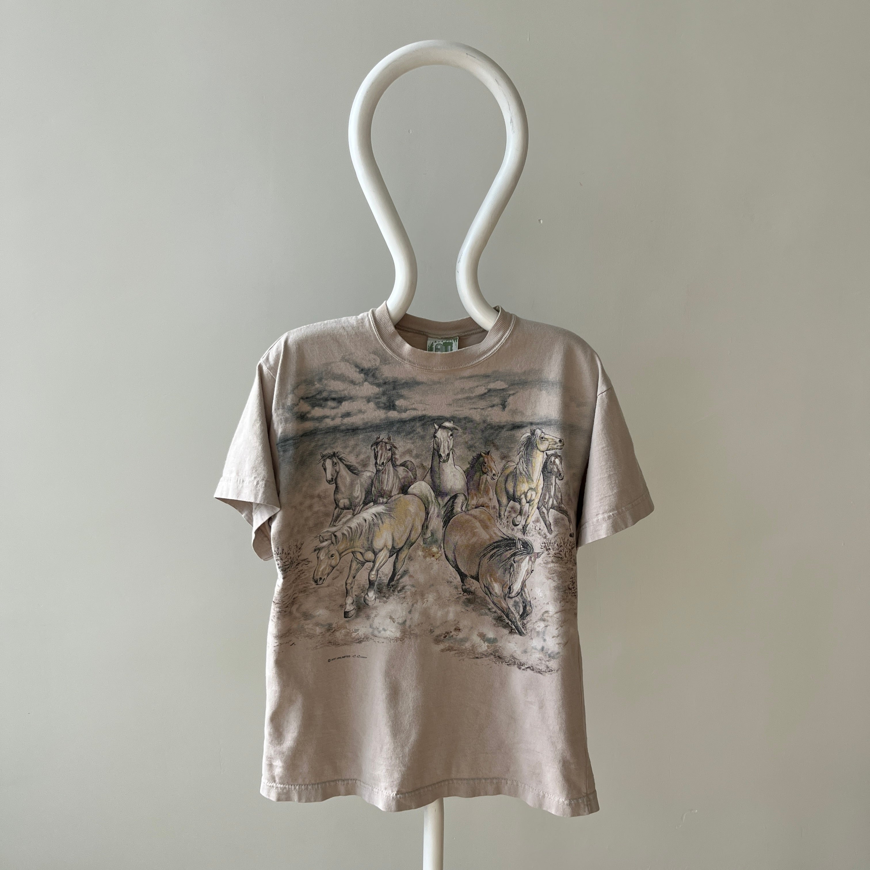 1990s Wild Running Horses - Front and Back T-Shirt