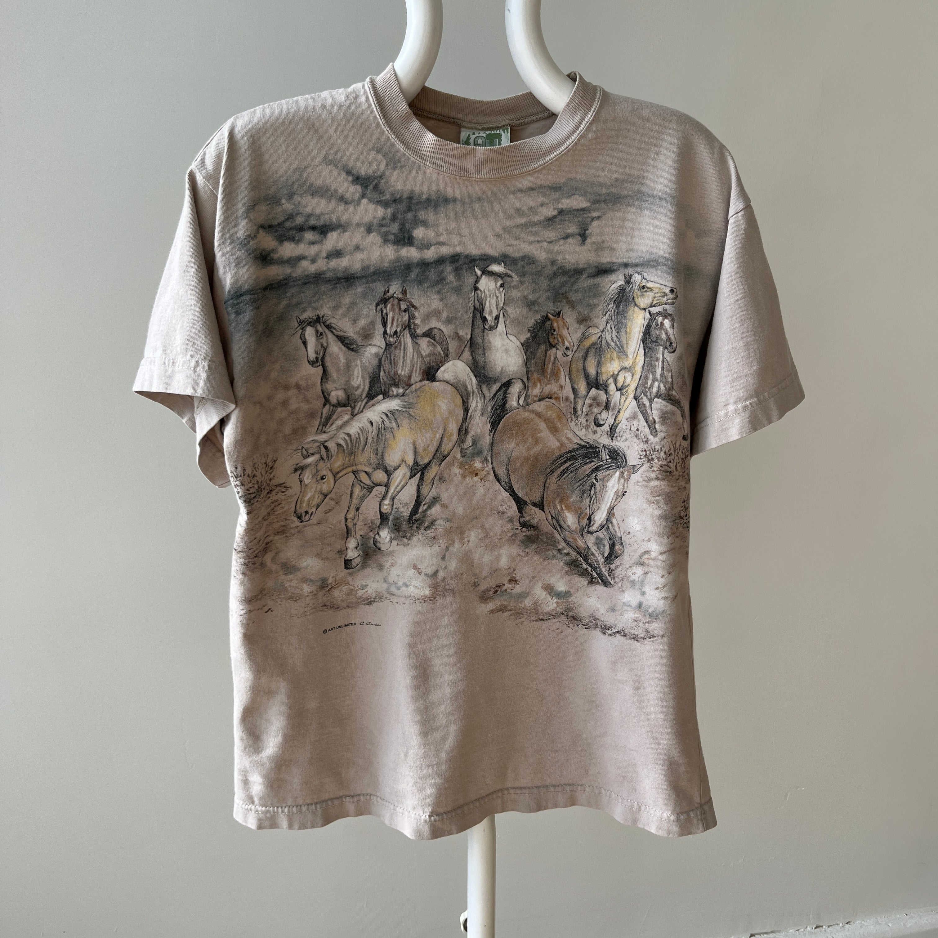 1990s Wild Running Horses - Front and Back T-Shirt