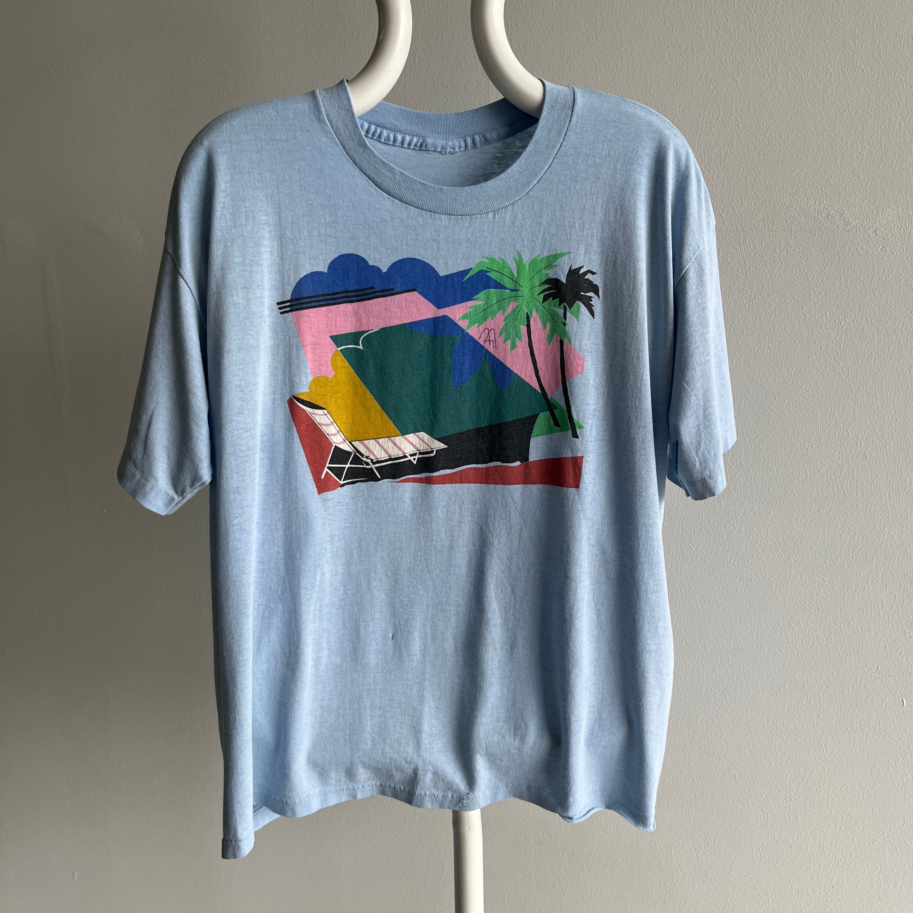 1980s Pool Scape Graphic T-Shirt - Very Cool