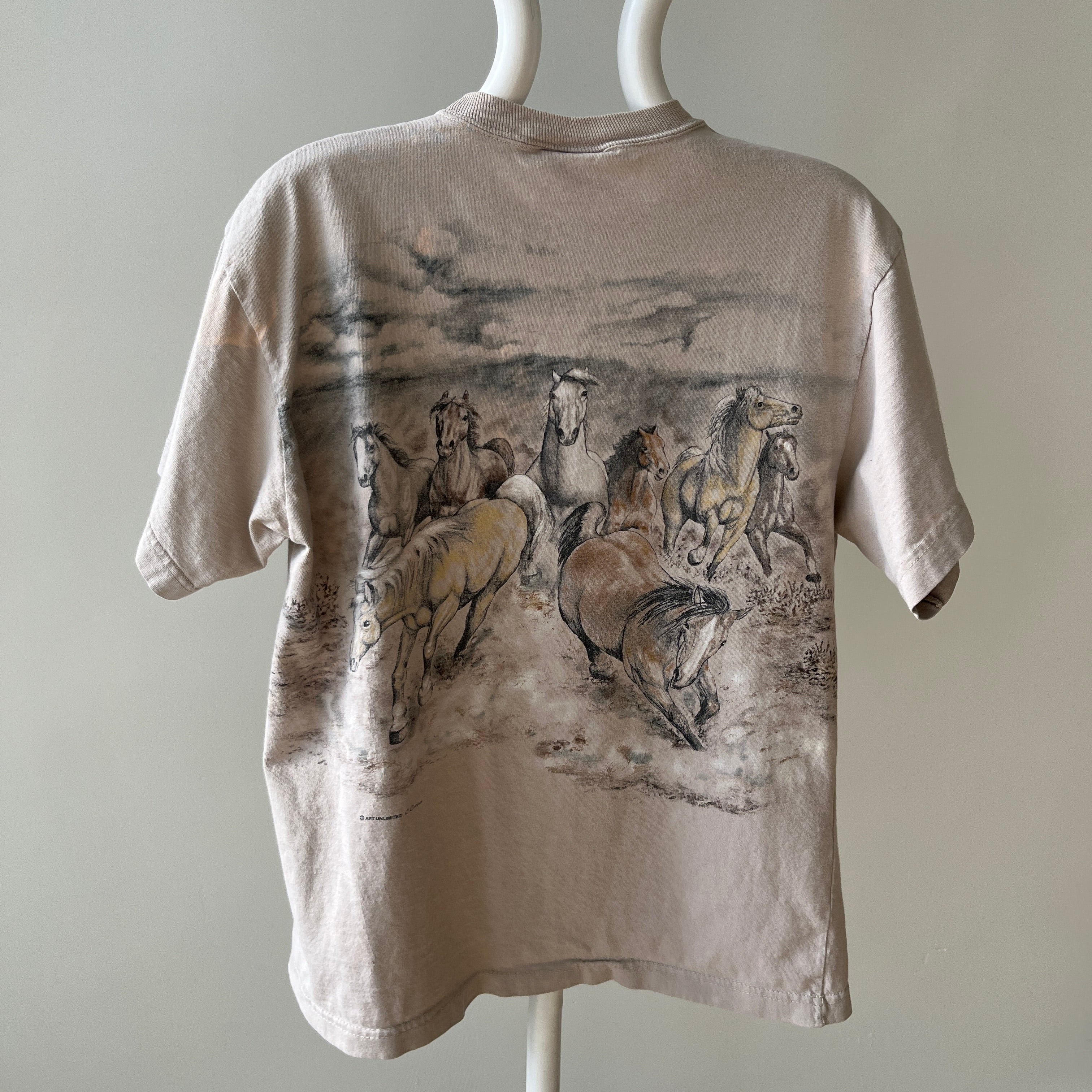 1990s Wild Running Horses - Front and Back T-Shirt