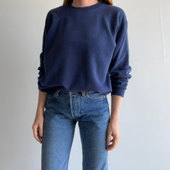 1980s Blank Navy Hanes Sweatshirt - Doesn't Get More Timeless Than This (Ok, Maybe It Does, But...)