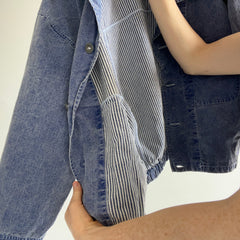 1989 Esprit Denim Jacket with Pinstriped Lining  - !!!