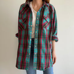 1990s Larger Relaxed Fit Osh Kosh Cotton Cowboy Flannel Jacket (?)