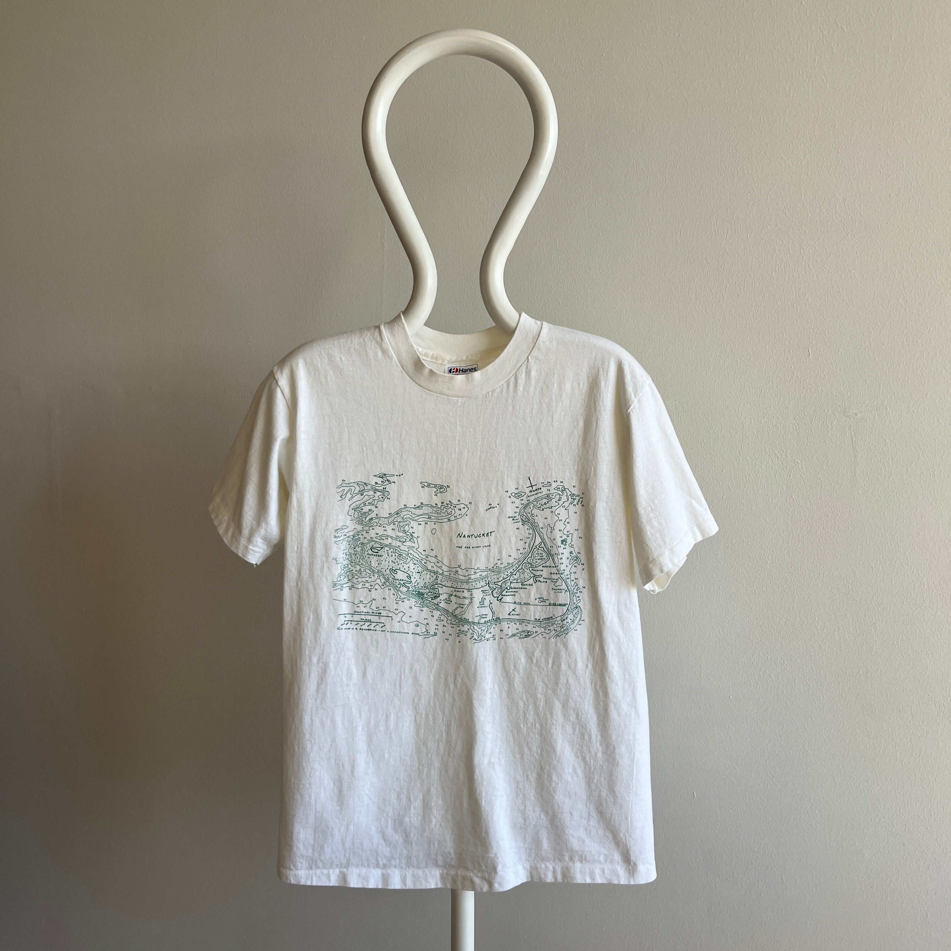 1980s Nantucket Map Cotton T-Shirt