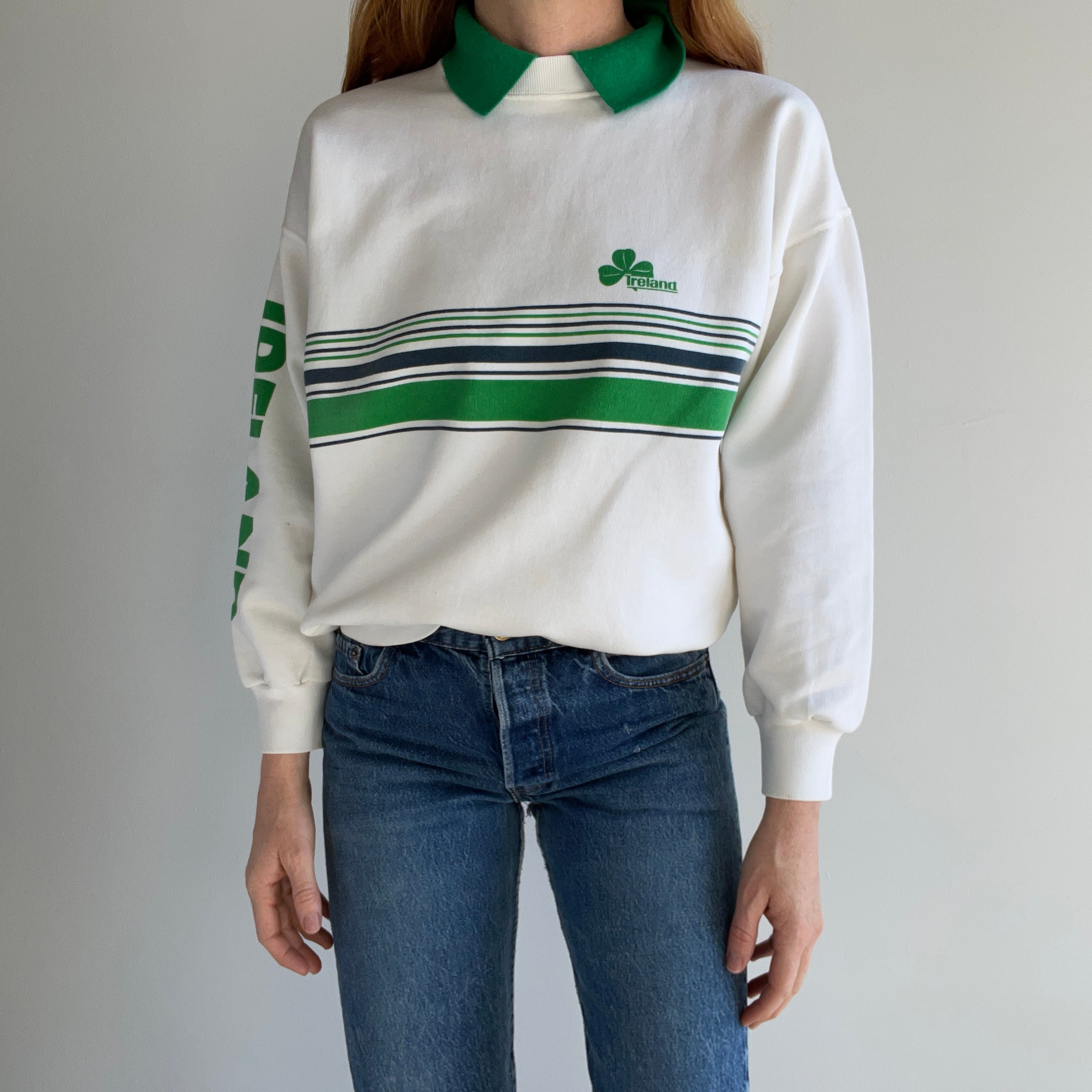 1980s Ireland Built In Collar Sweatshirt