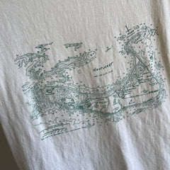 1980s Nantucket Map Cotton T-Shirt