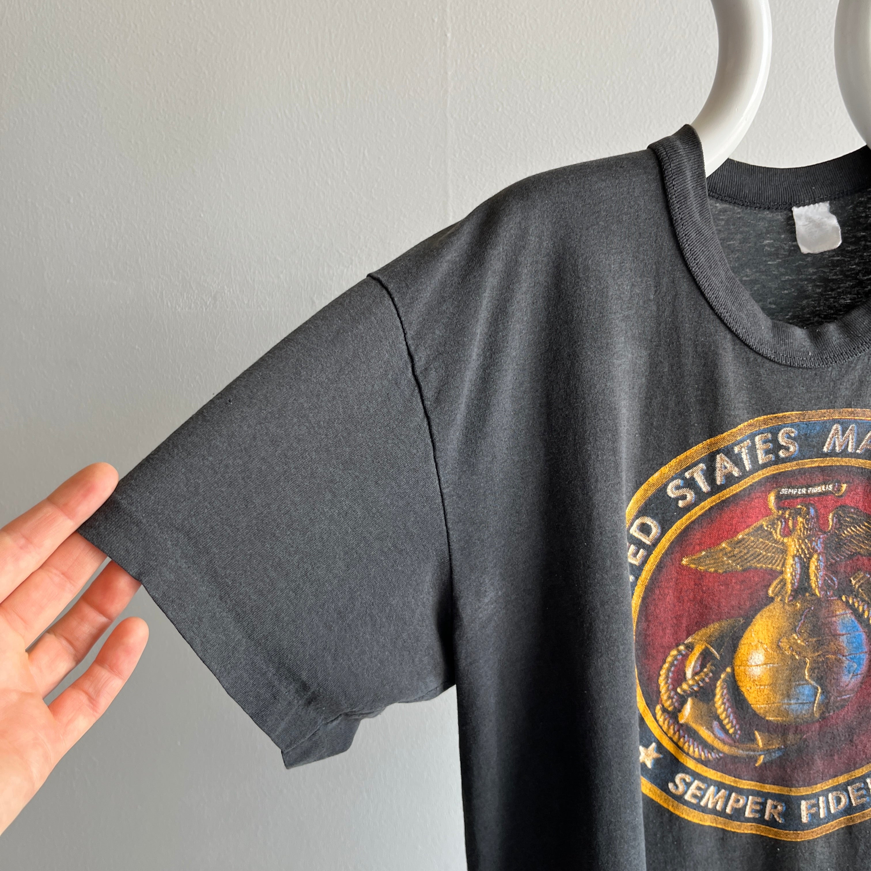 1988 US Marines Super Slouchy Rolled Neck T-Shirt