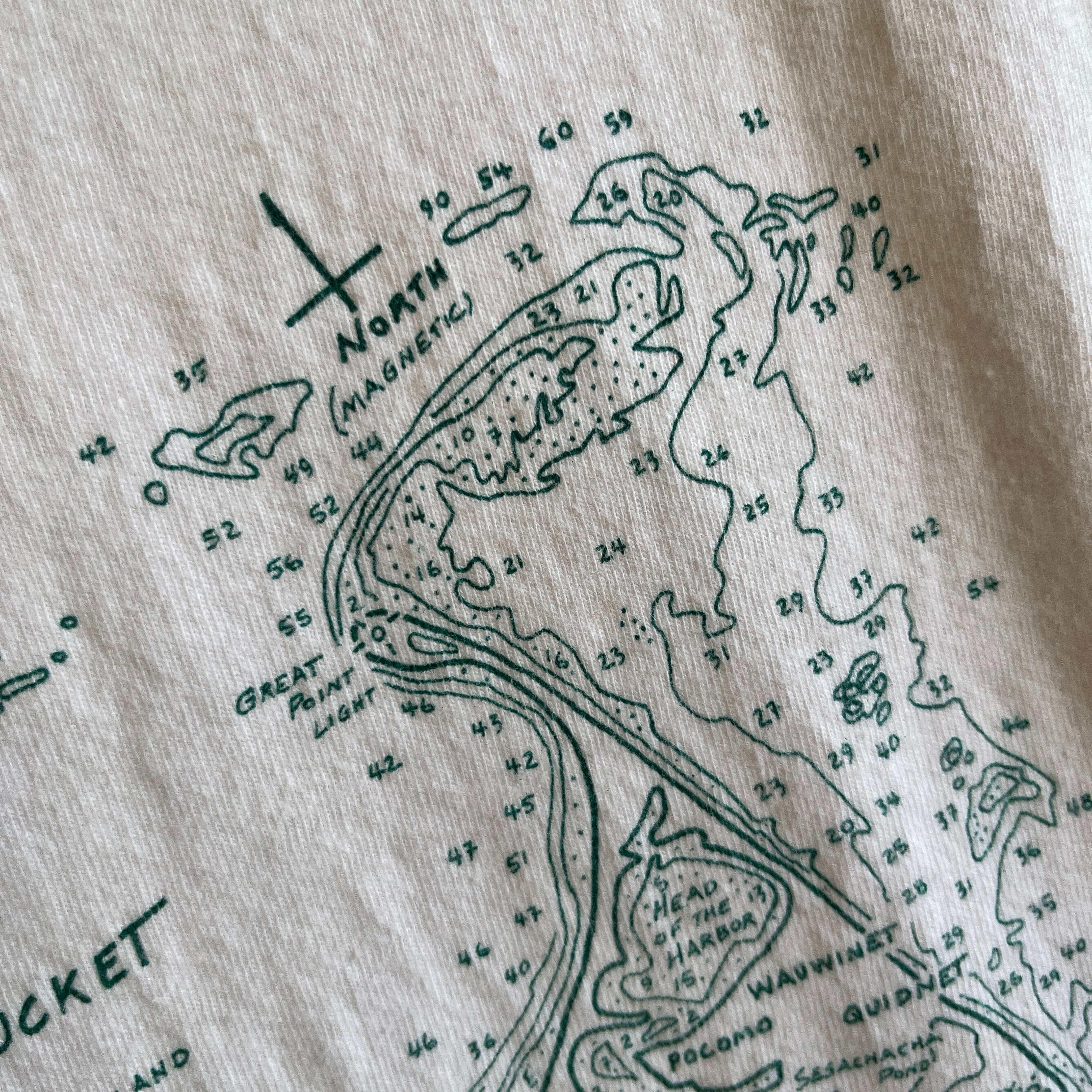 1980s Nantucket Map Cotton T-Shirt