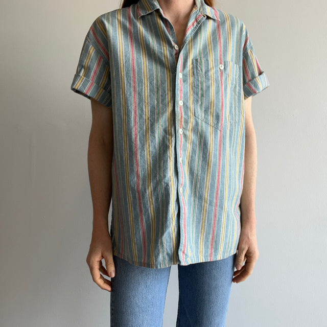 1980/90s LizWear Liz Claiborne Cotton Short Sleeve "Dad" Shirt