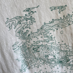 1980s Nantucket Map Cotton T-Shirt