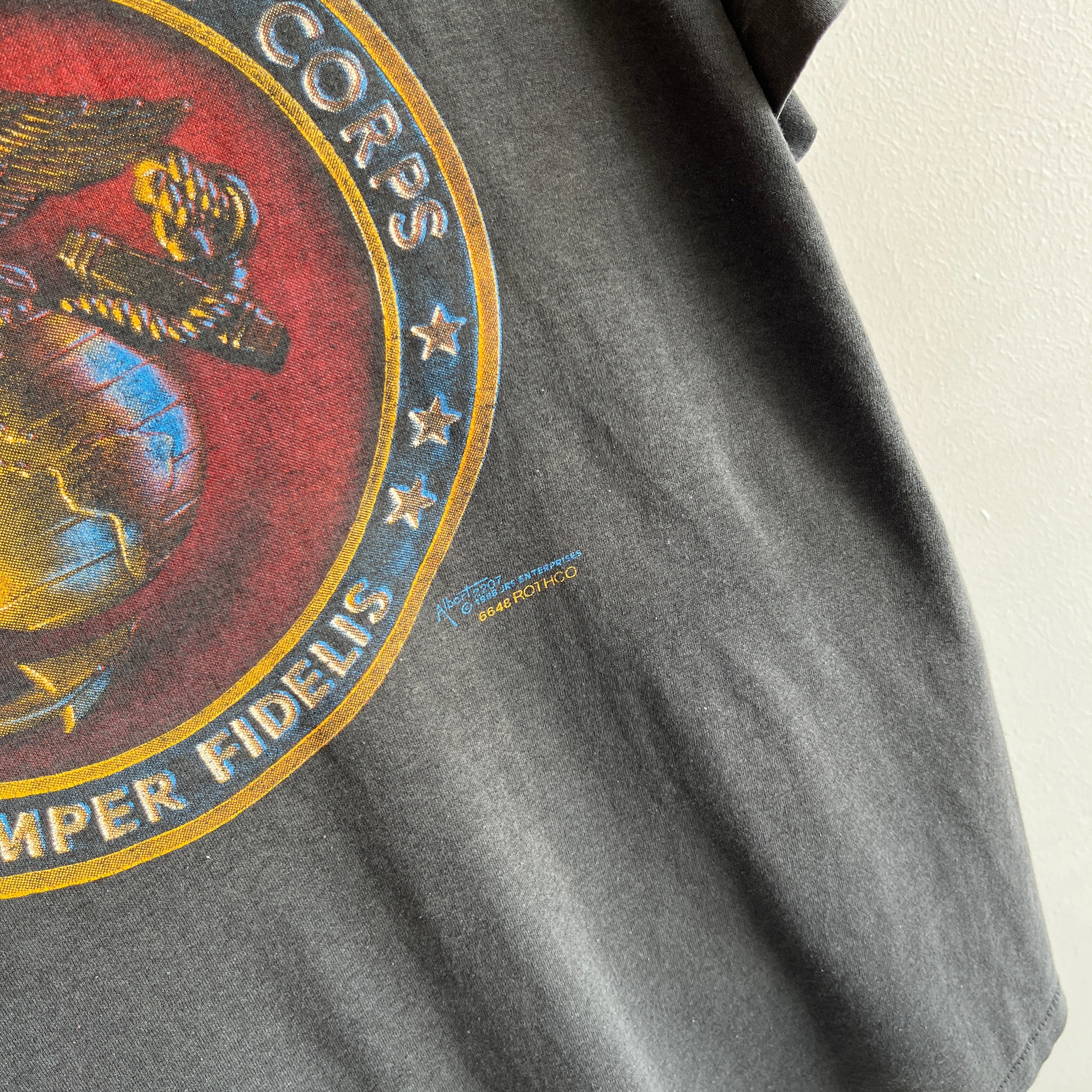 1988 US Marines Super Slouchy Rolled Neck T-Shirt