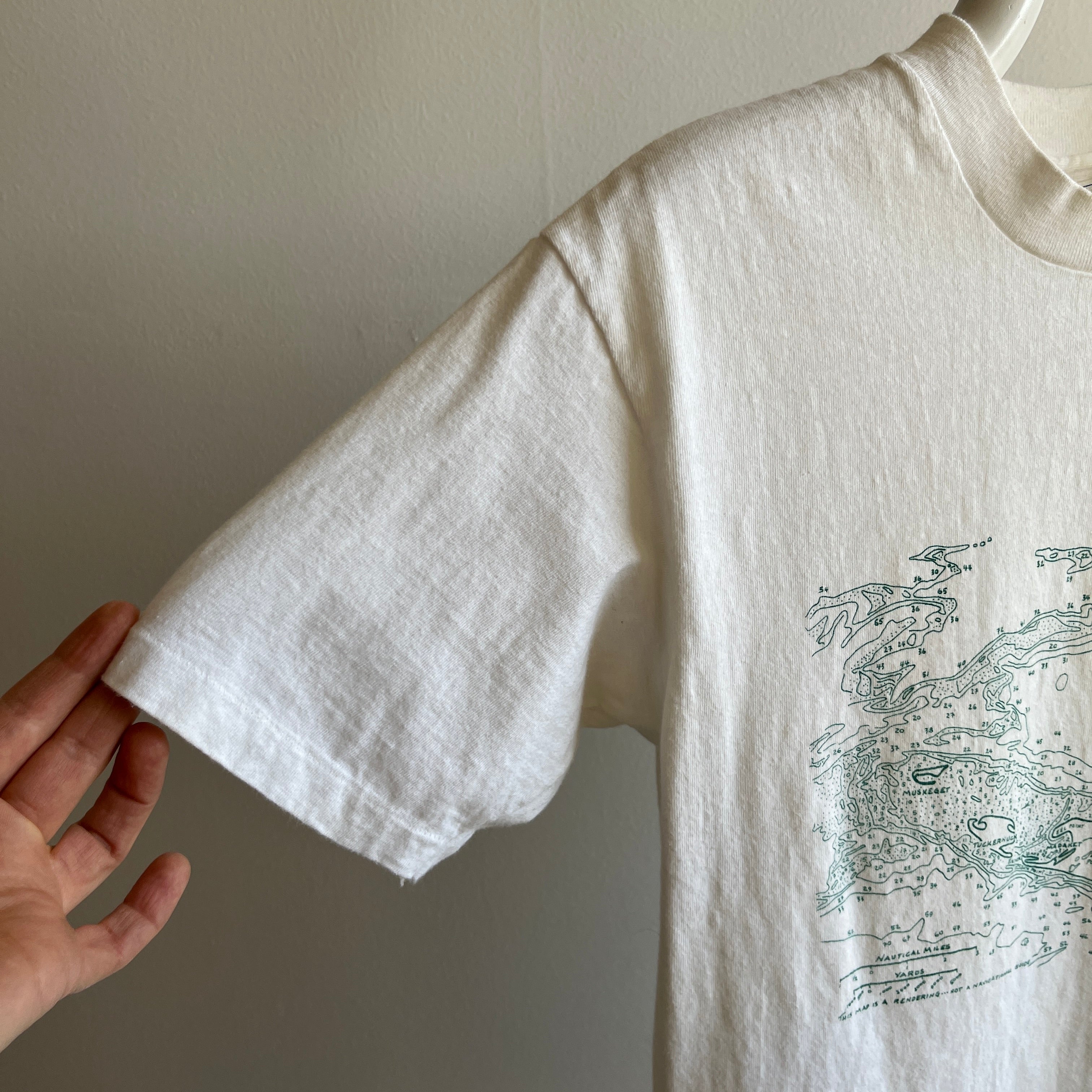 1980s Nantucket Map Cotton T-Shirt