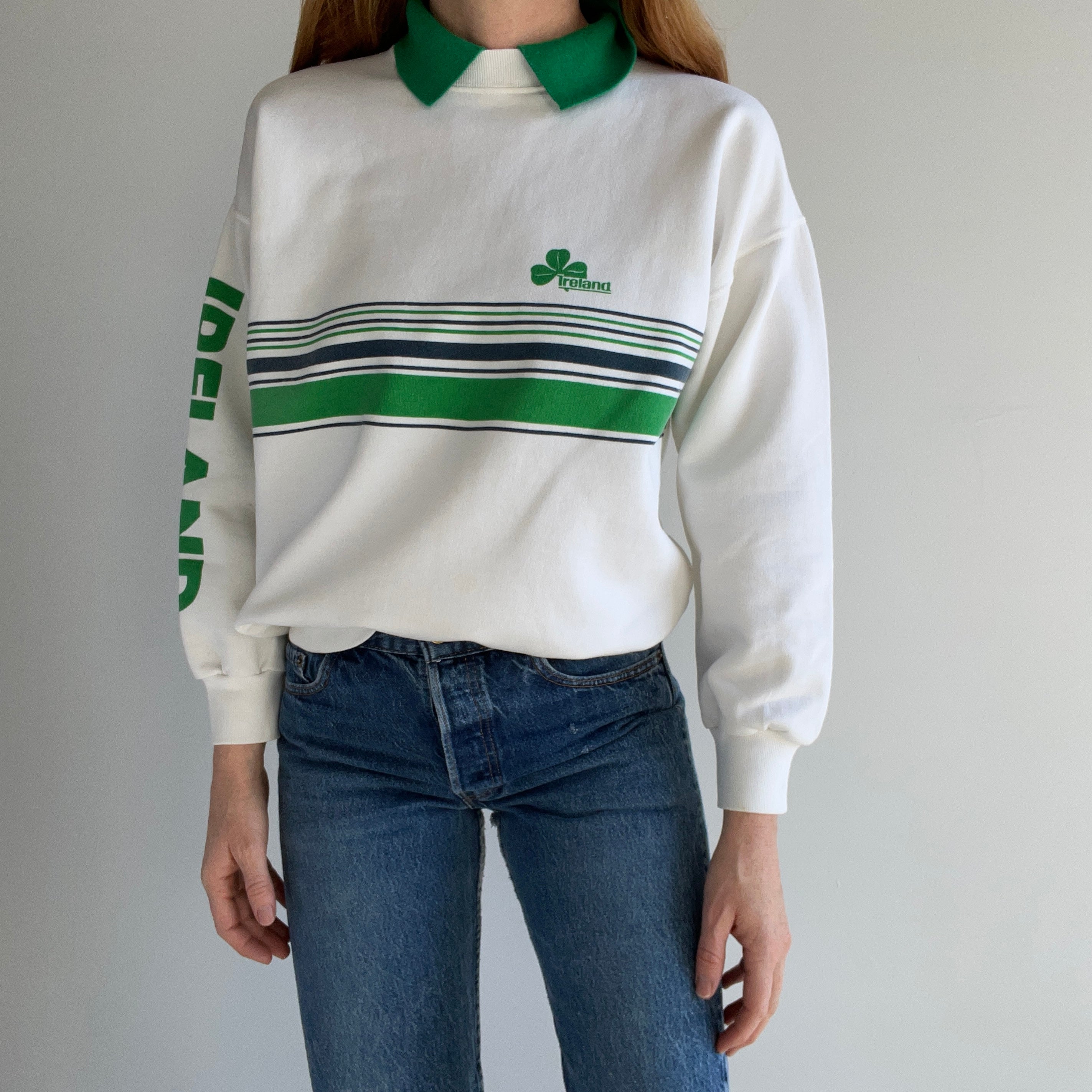 1980s Ireland Built In Collar Sweatshirt