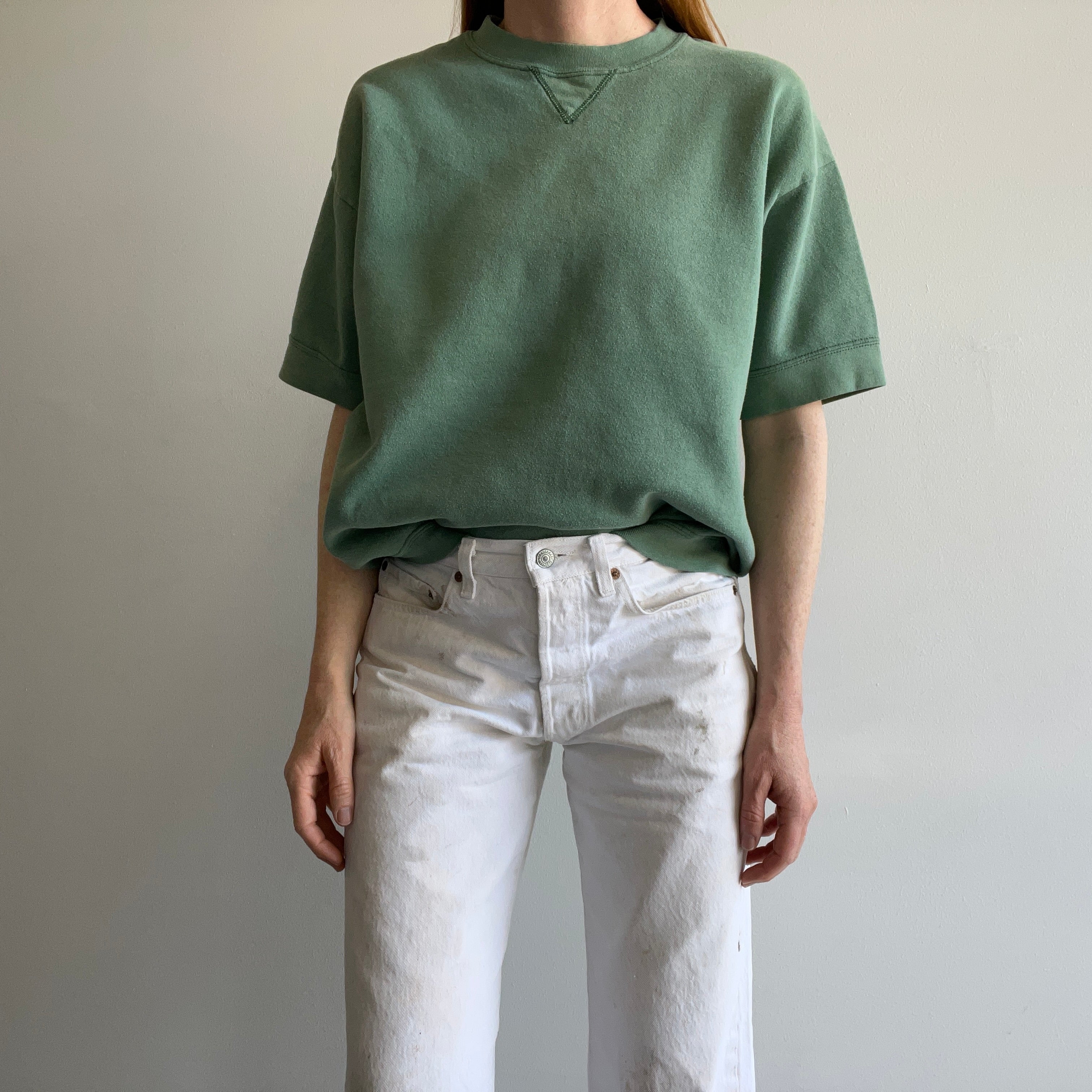 1980/90s Jade Green Warm Up Sweatshirt