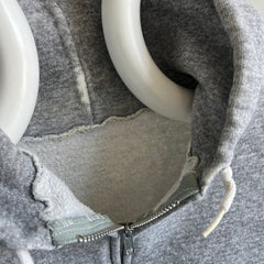 1980s Perfectly Soft and Also Structured Blank Gray Zip Up Hoodie