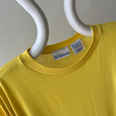 1980s Sunshine Yellow Cotton Knit Slouchy Pocket T-Shirt