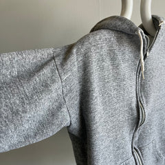 1980s Perfectly Soft and Also Structured Blank Gray Zip Up Hoodie