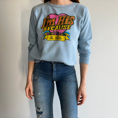 1970s Super Cheesy Couples Sweatshirt with Stains and Holes