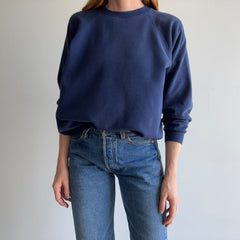 1980s Blank Navy Hanes Sweatshirt - Doesn't Get More Timeless Than This (Ok, Maybe It Does, But...)