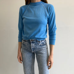 1970s Blank Big Sky Blue Raglan by Sportswear - Contrast Stitching