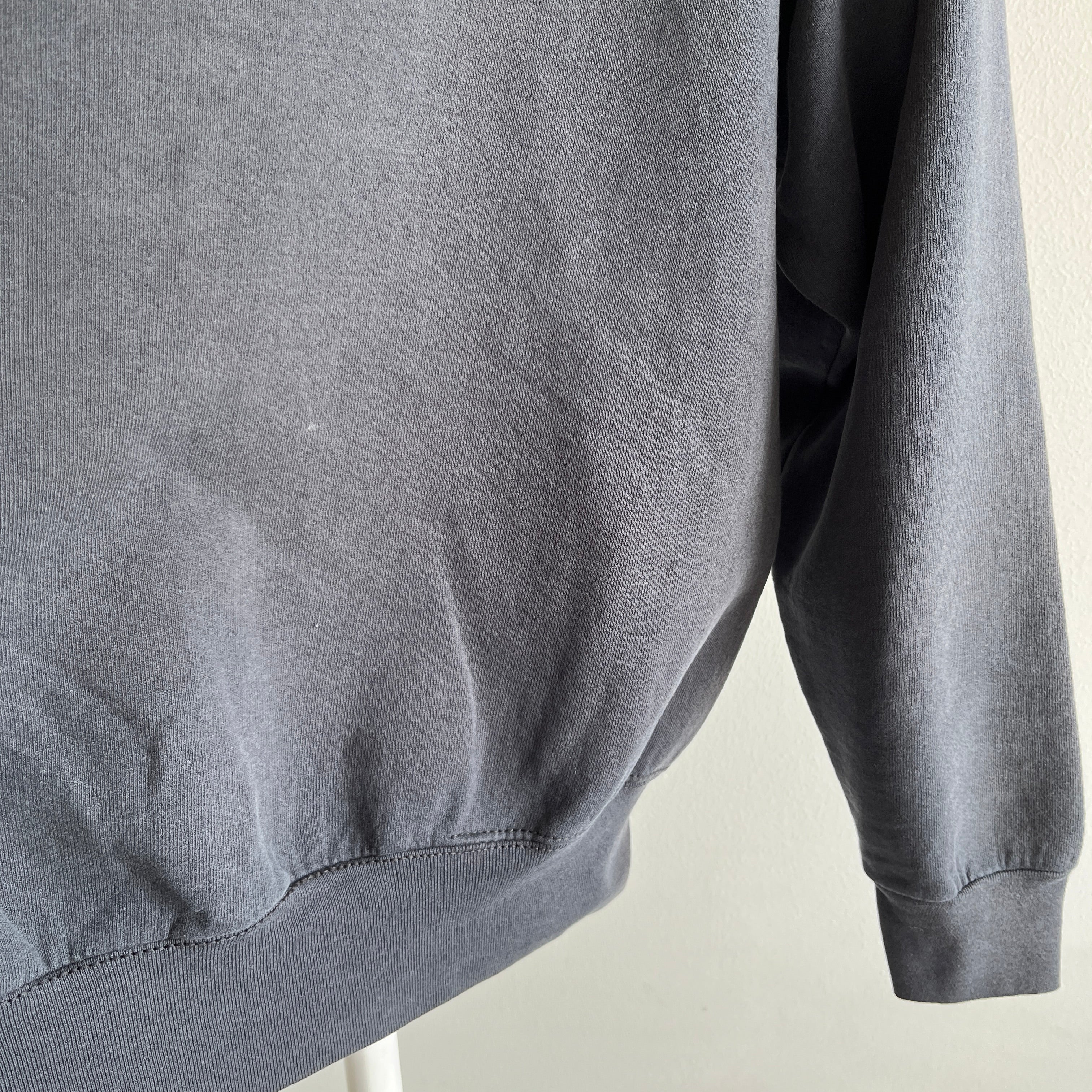 1990s Blank Faded Black Sweatshirt by BVD