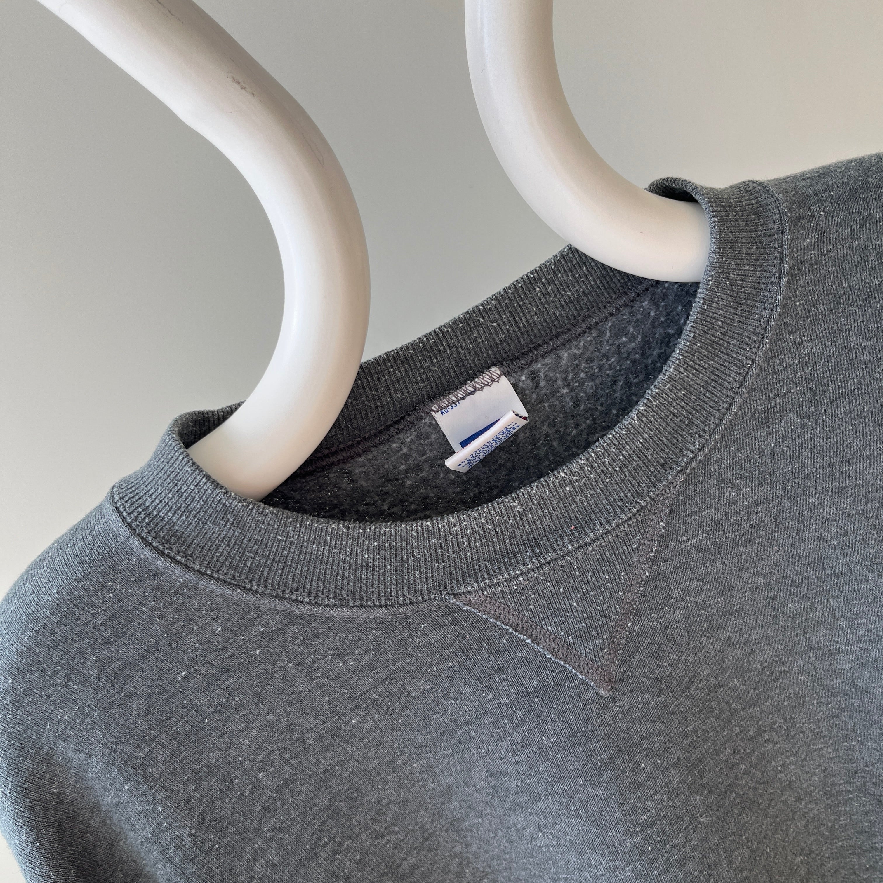 1990s Deep Gray Larger Single V Sweatshirt by Russell