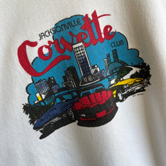 1980s Jacksonville Corvette Club Super Stained Backside Graphic Sweatshirt
