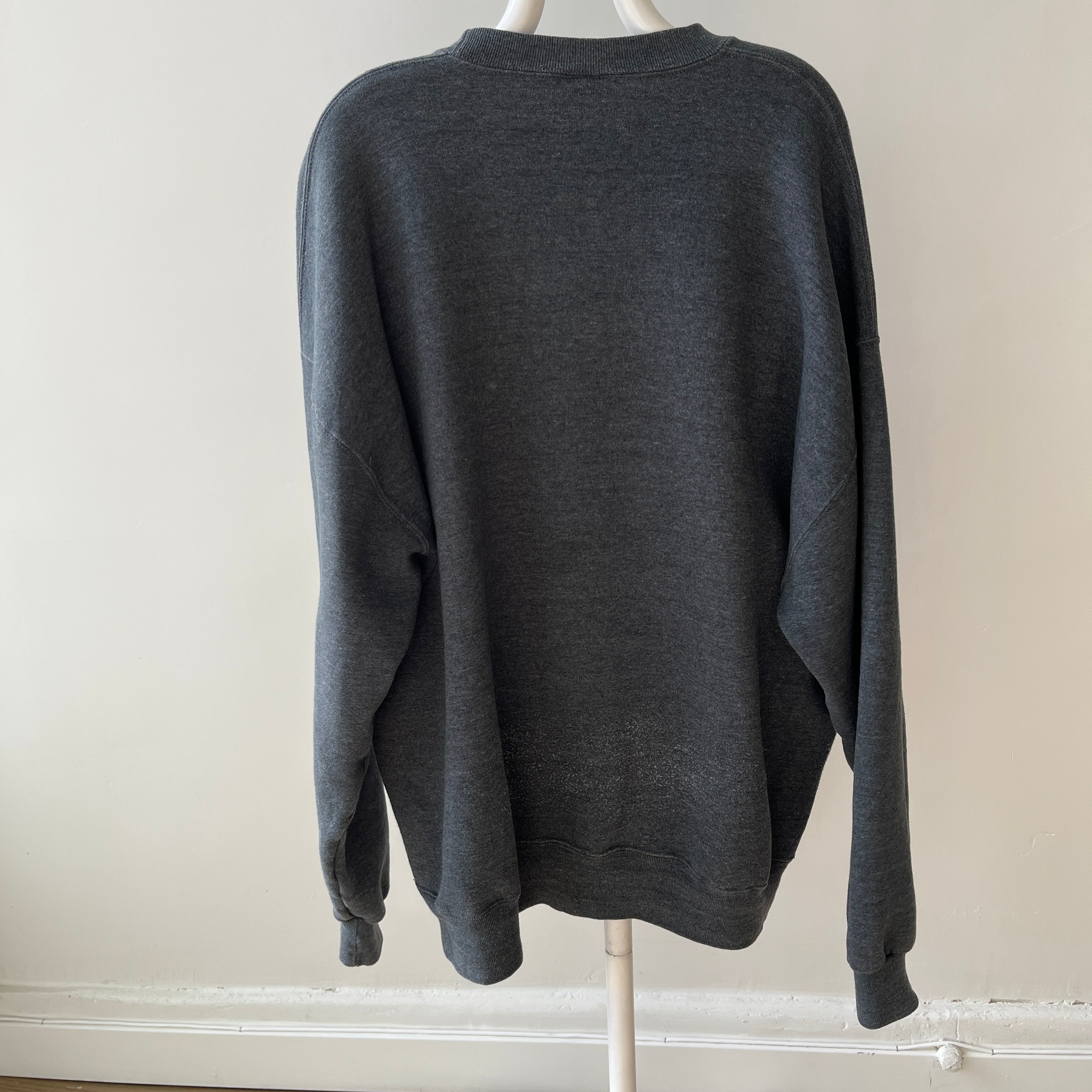 1990s Deep Gray Larger Single V Sweatshirt by Russell