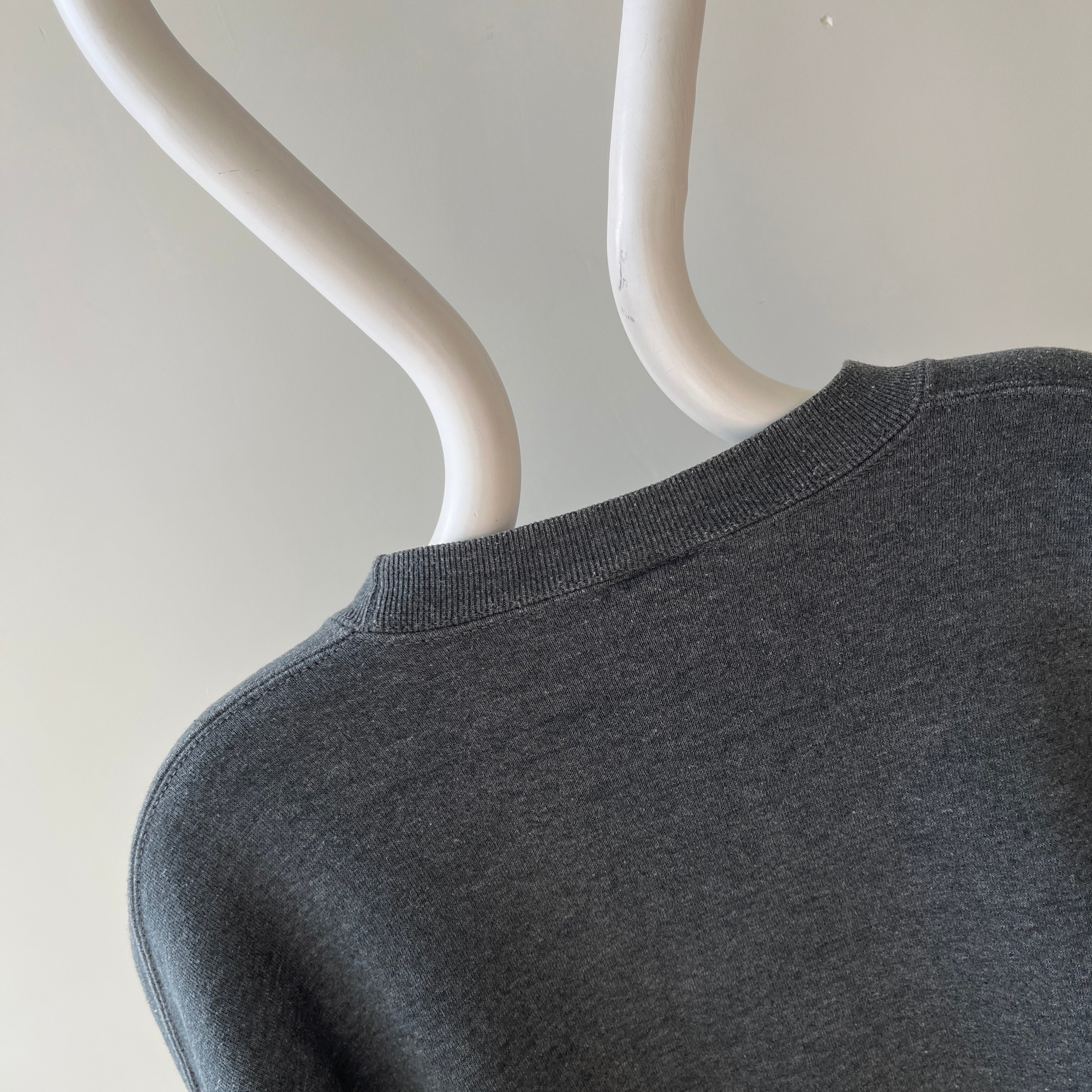 1990s Deep Gray Larger Single V Sweatshirt by Russell