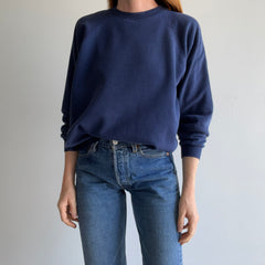 1980s Blank Navy Hanes Sweatshirt - Doesn't Get More Timeless Than This (Ok, Maybe It Does, But...)