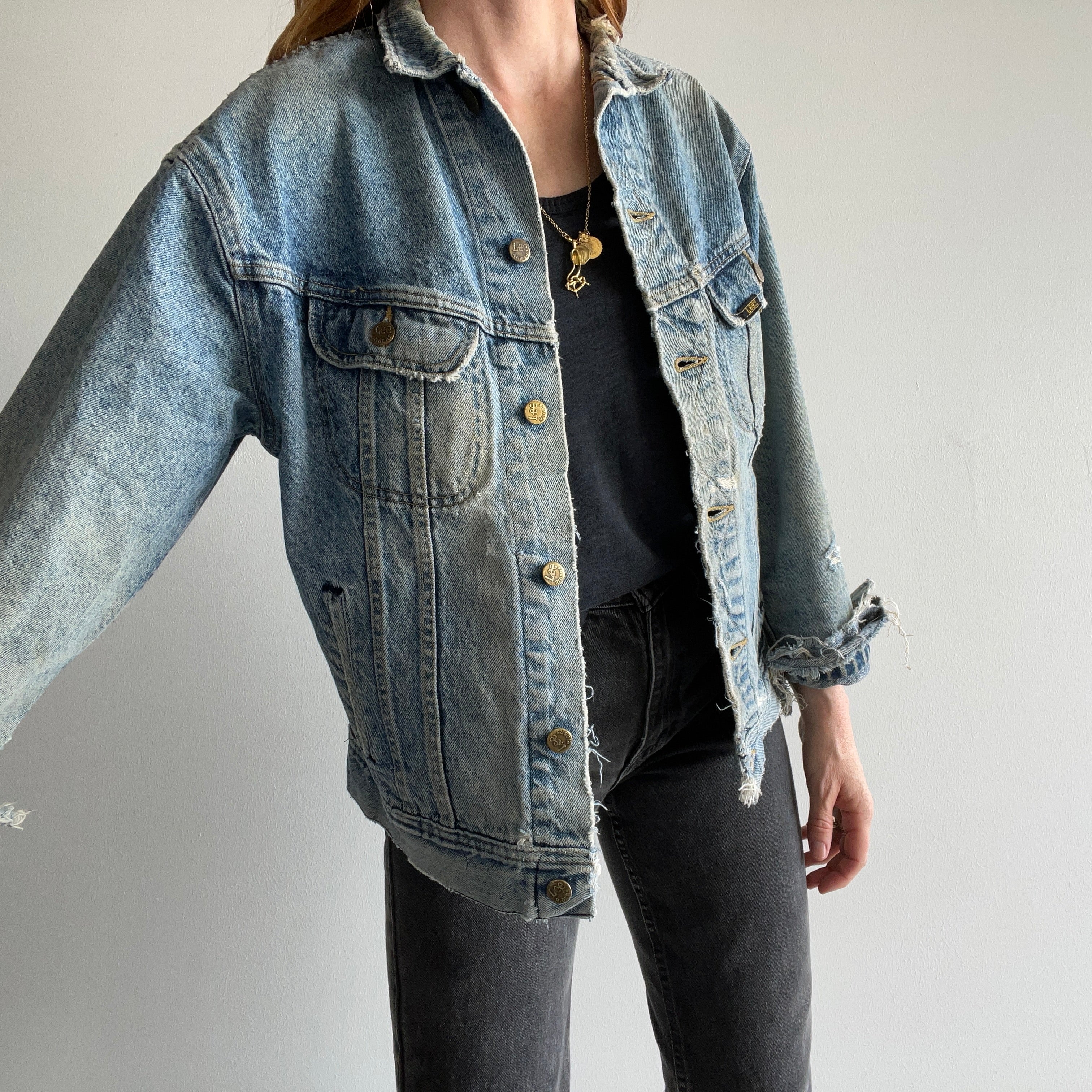 Vintage Army Jacket Liner Reclaimed With Denim Stars – Kneaded Fashion