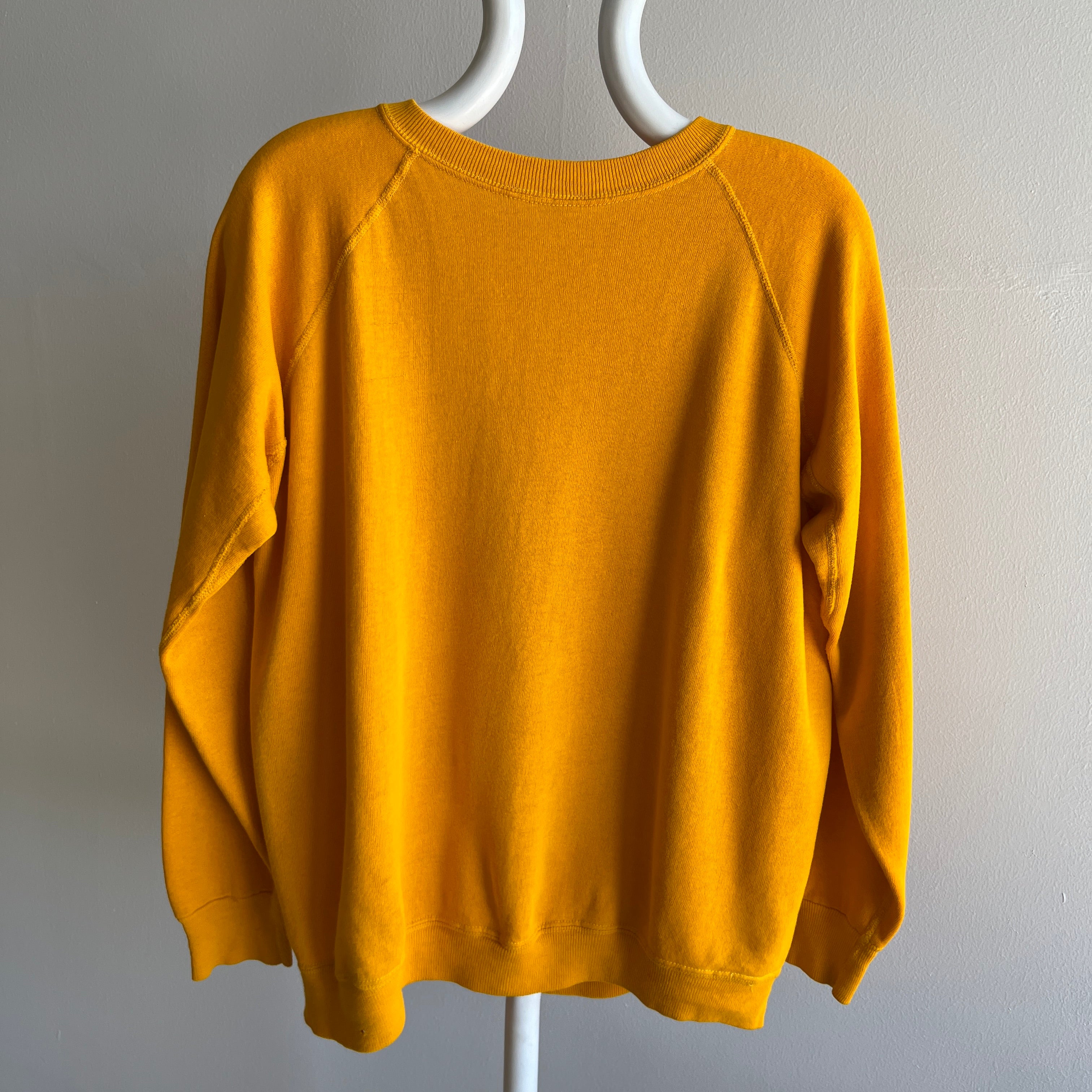 1970s Collegiate Pacific Iowa Beat Up and Thrashed Sweatshirt with Underarm Gussets and Holes