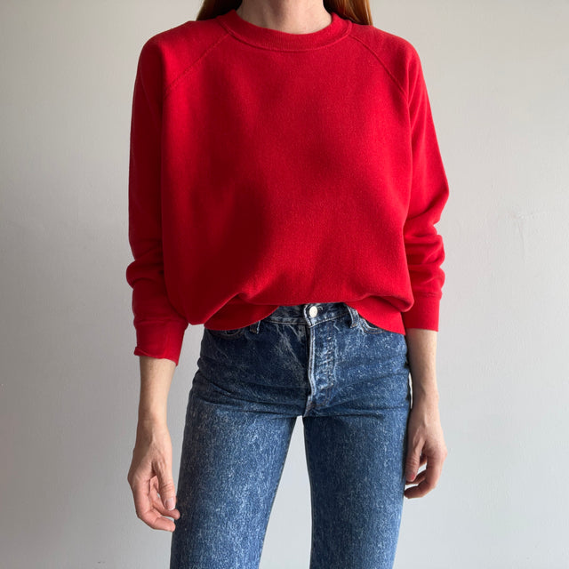 1980s Blank Red Raglan