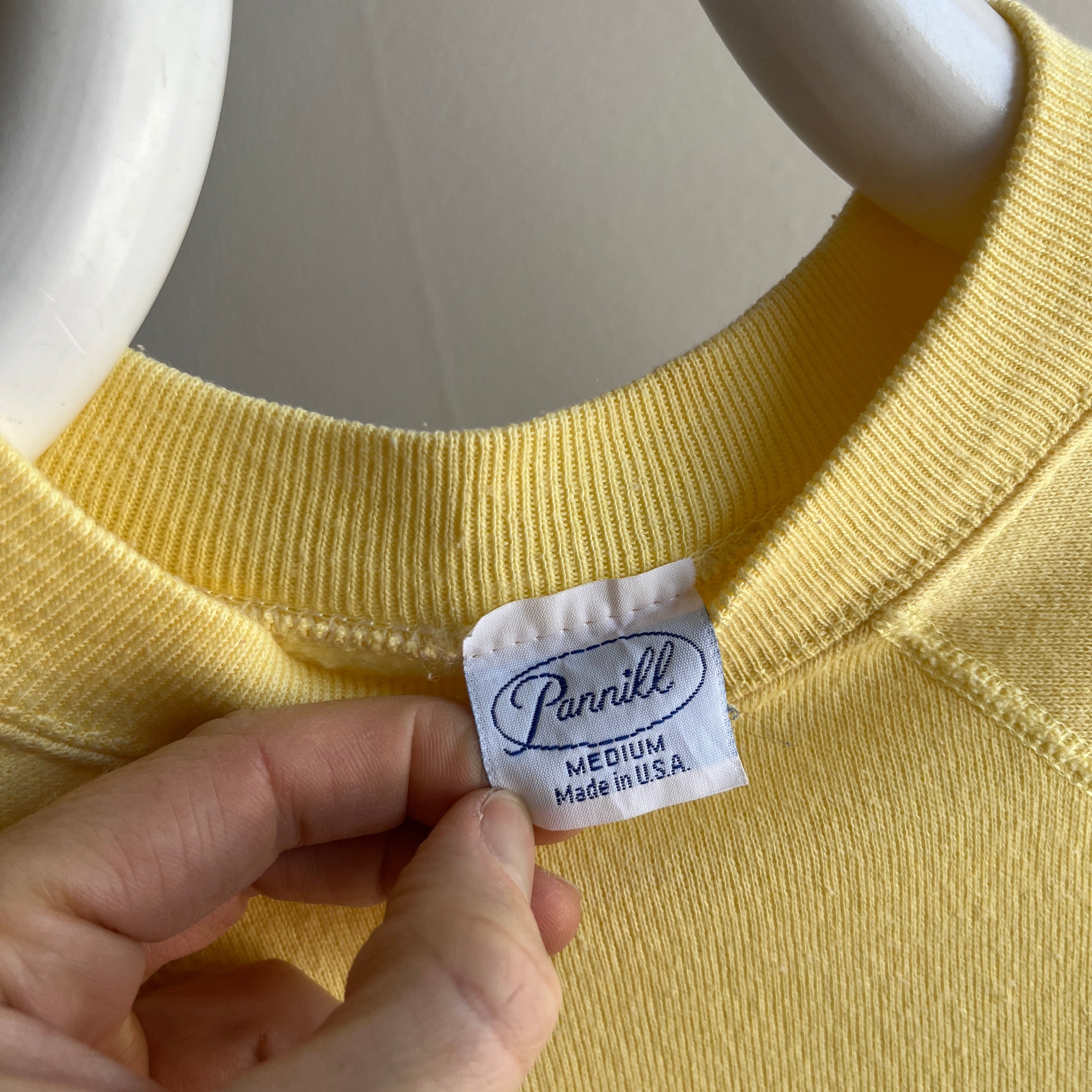 1980s Soft and Cozy Pale Sunshine Sweatshirt by Pannill