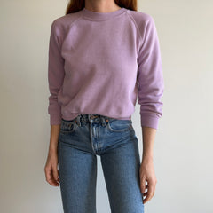 1980s Pastel Lavender Soft and Worn Raglan by Sportswear - Swoon