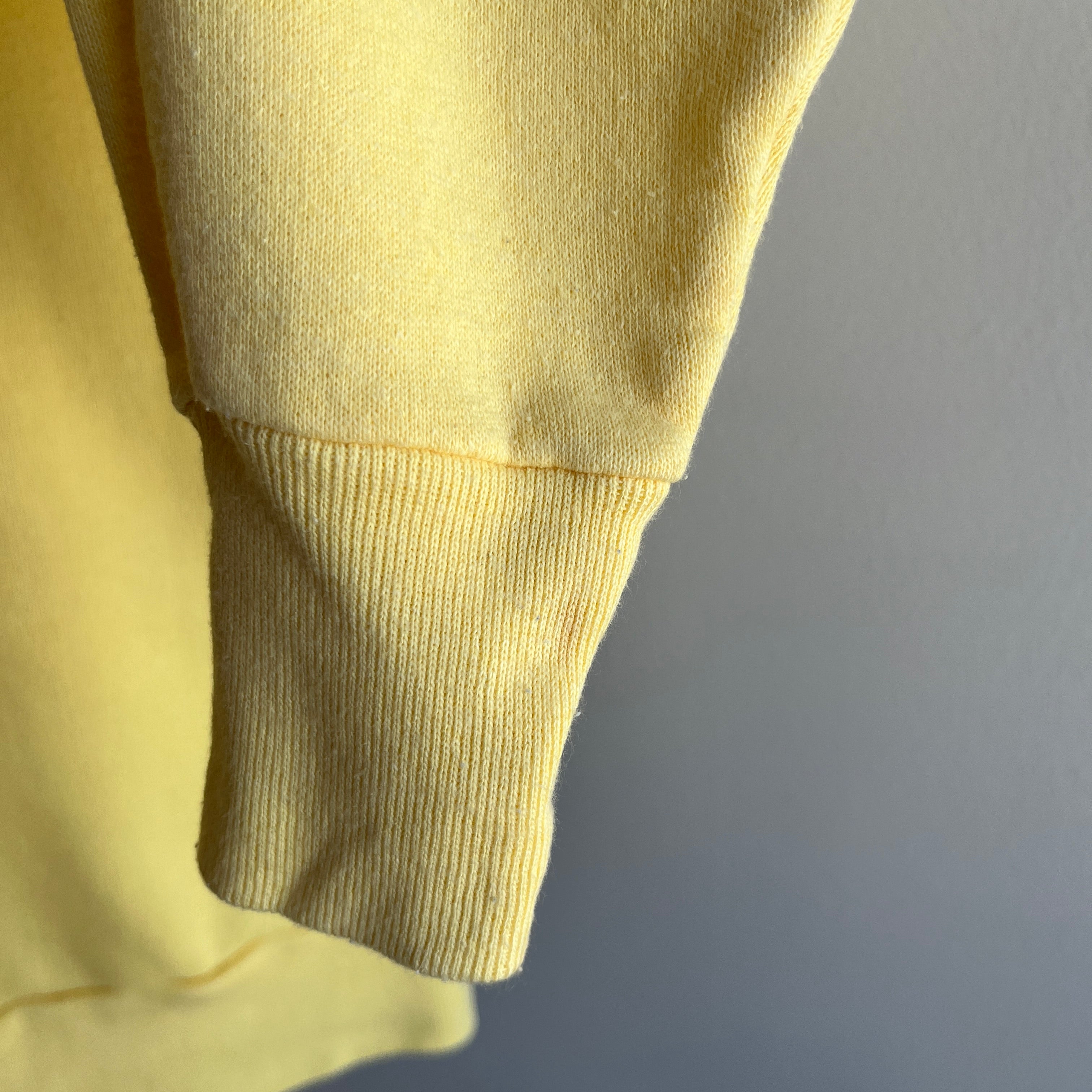 1980s Soft and Cozy Pale Sunshine Sweatshirt by Pannill