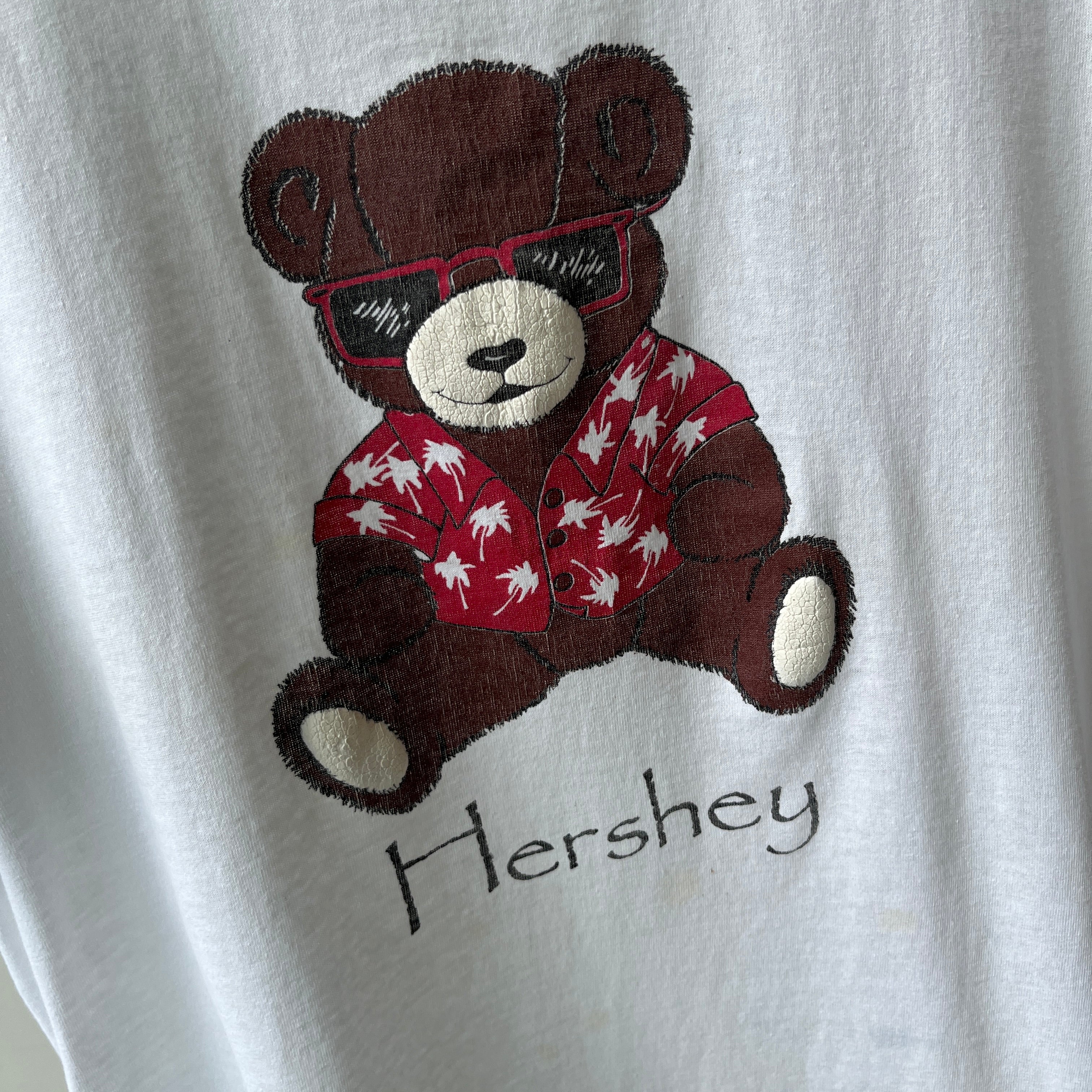 1980s Hershey's Teddy Bear in a Hawaiian Shirt with SUnnies On by Screen Stars