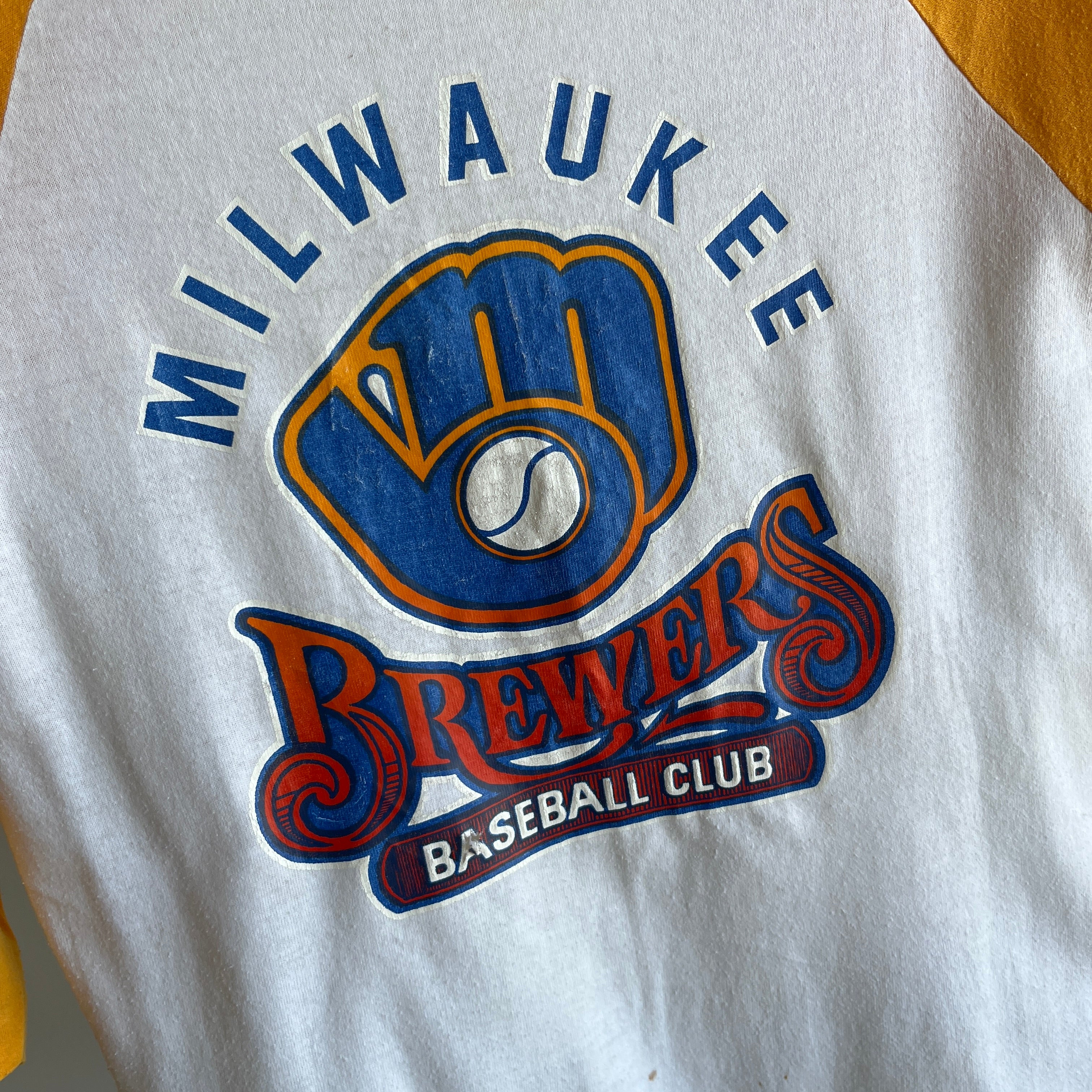 1970s Milwaukee Brewers Baseball Club Smaller Baseball T-Shirt