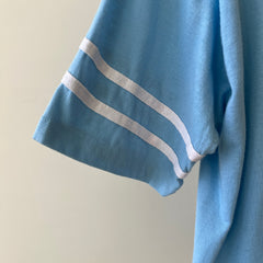1970s Quinquagenarian Baby Blue Football Style T Shirt