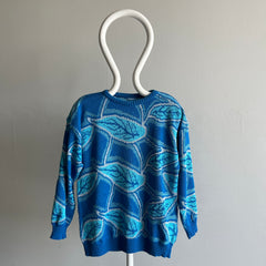 1970/80s Very Cool Acrylic Leaf Motif Sweater