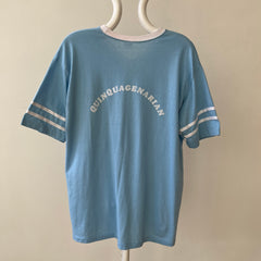 1970s Quinquagenarian Baby Blue Football Style T Shirt
