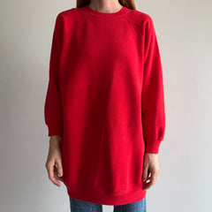 1980s Super Soft Red Sweatshirt Dress by Bassett Walker