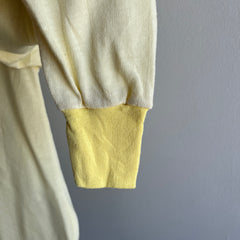 1970s Buttery Yellow and Soft Long Johns Style Shirt