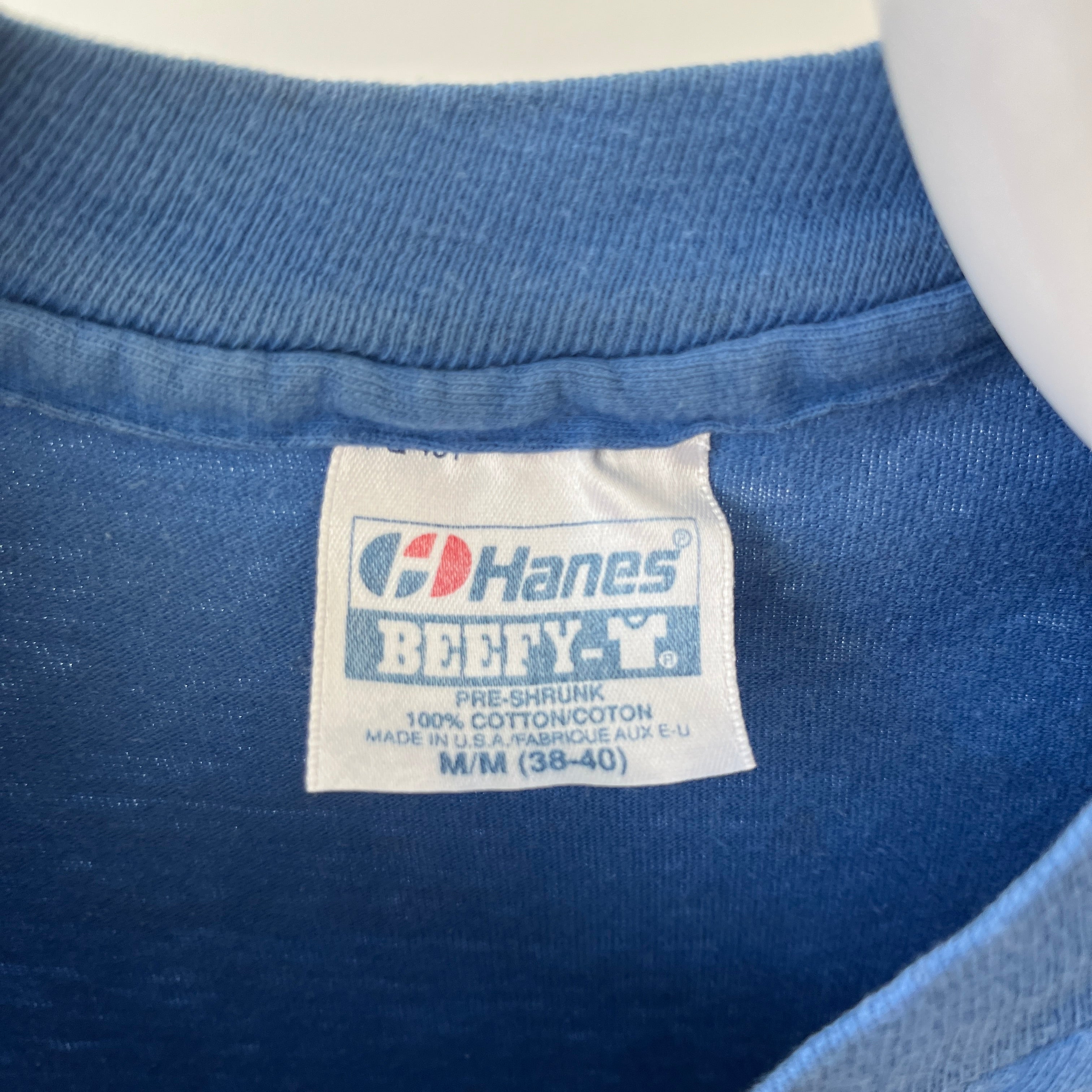 1990s Blank Blue Cut Off T Shirt