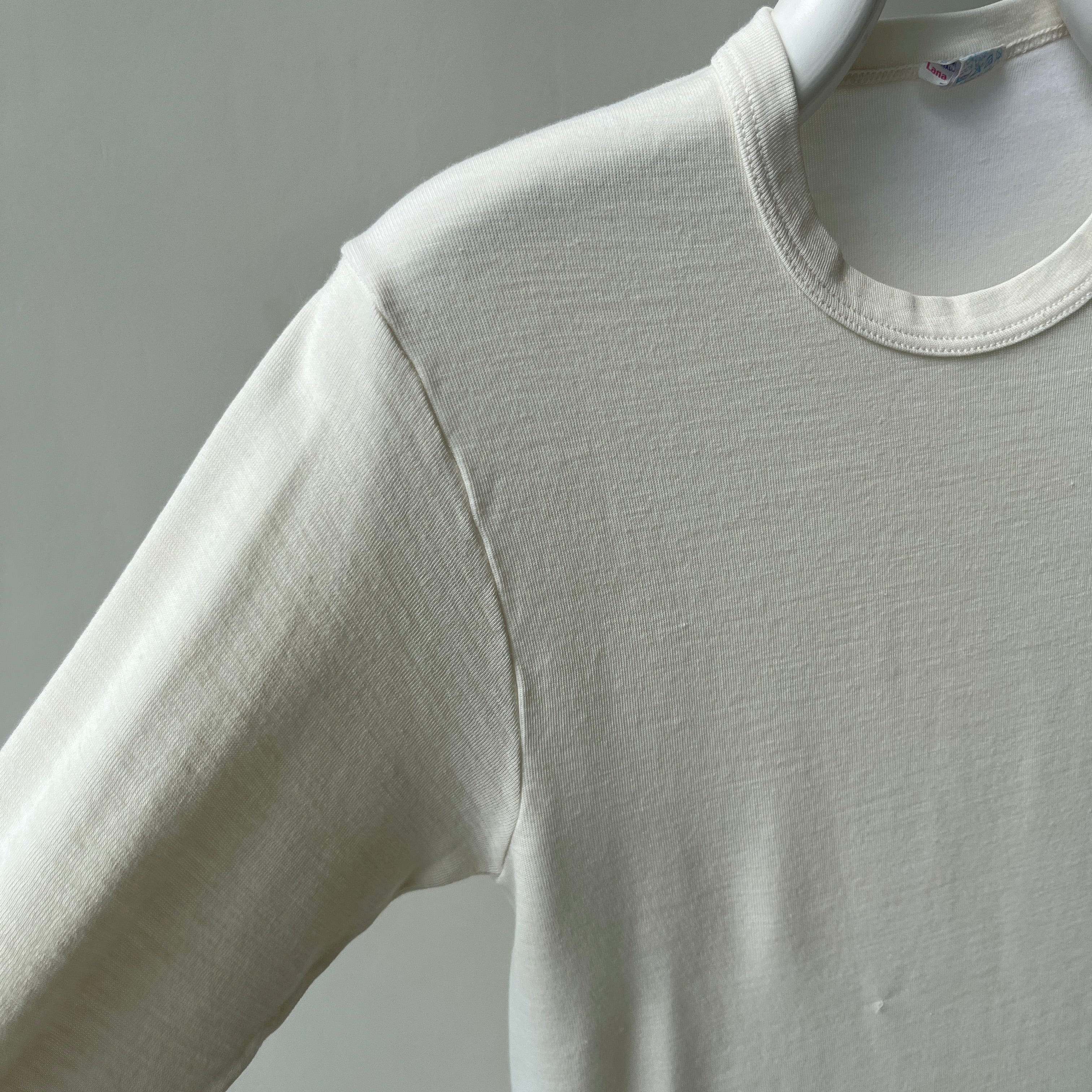 1970/80s Made in Italy Long Sleeve Super Soft and Fitted Off White