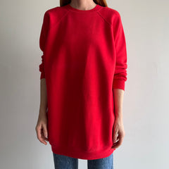1980s Super Soft Red Sweatshirt Dress by Bassett Walker