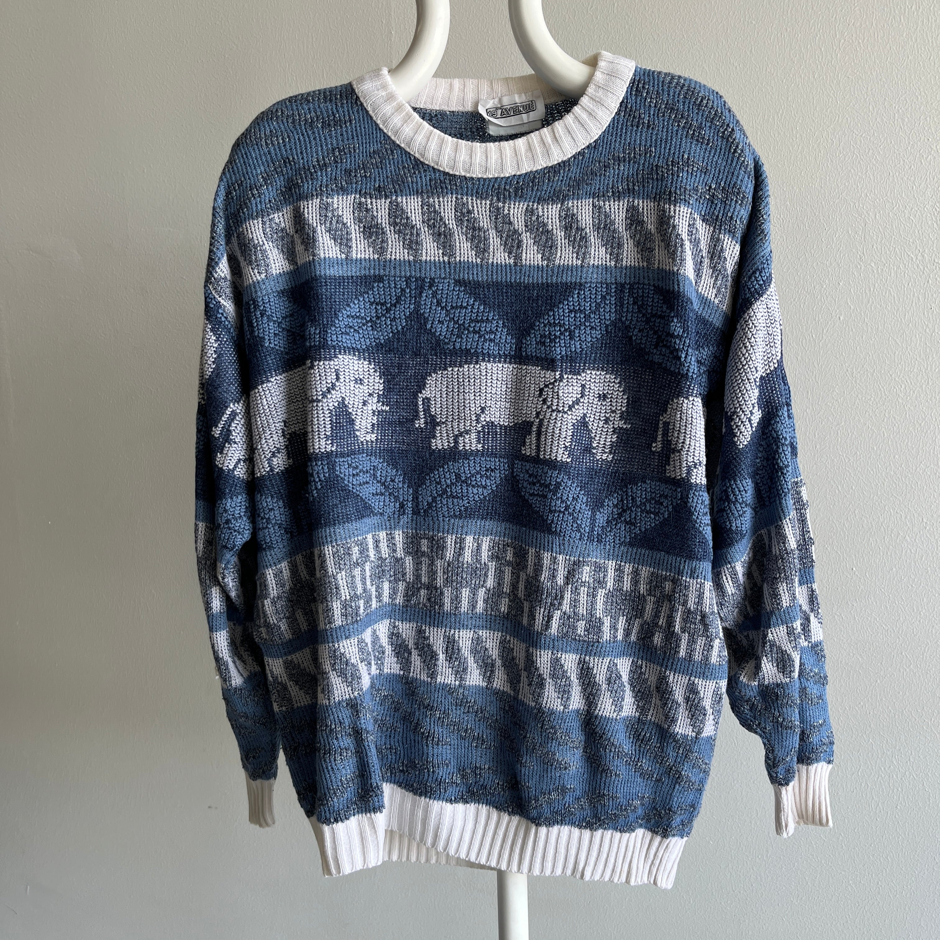 1980s Elephant Lightweight Acrylic Sweater