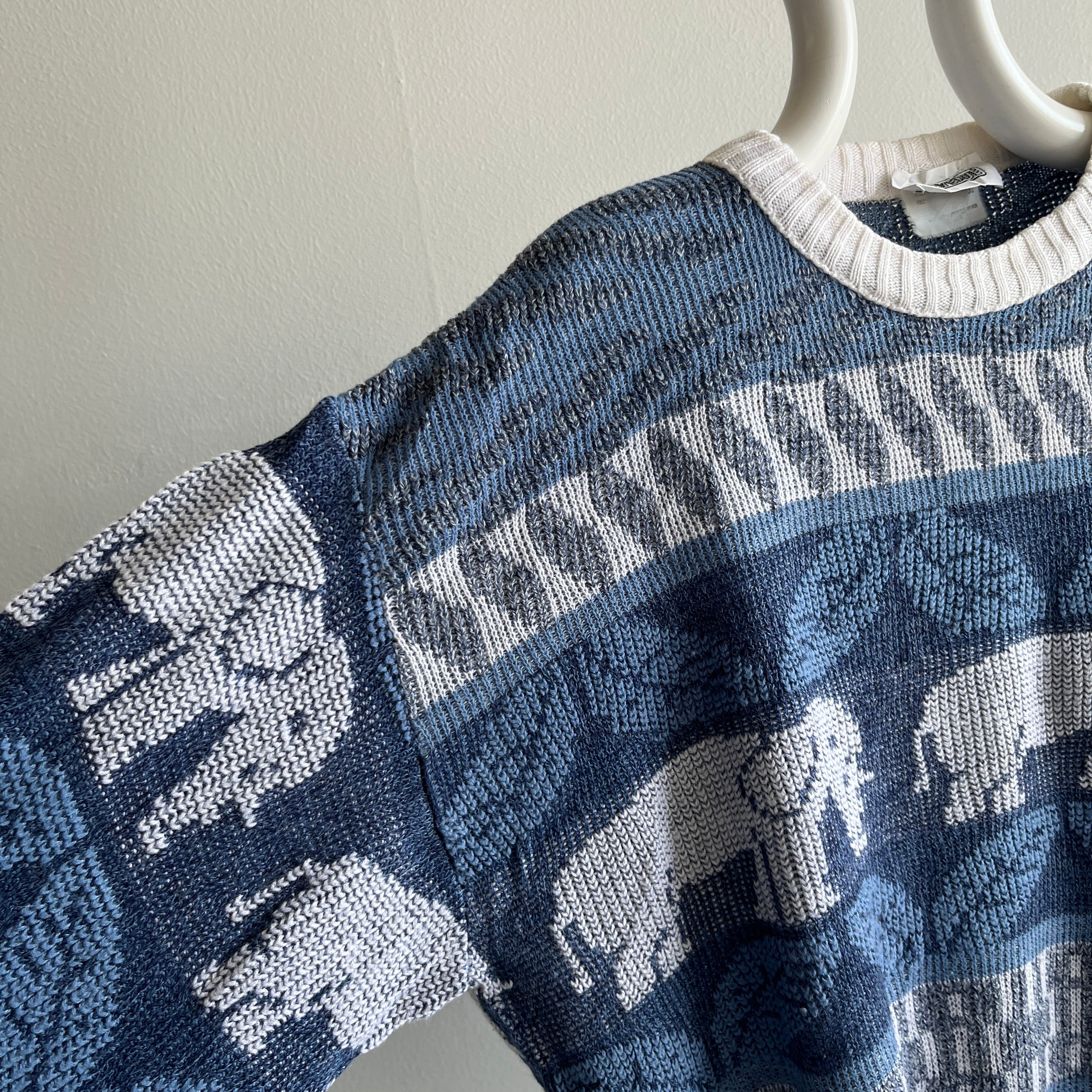 1980s Elephant Lightweight Acrylic Sweater