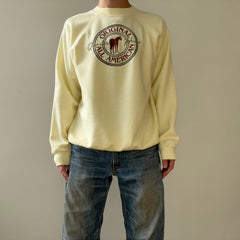 1987 Pastel Yellow Original All American Quarter Horse Sweatshirt - Calling Horsey Pals!